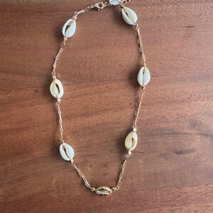 Chic Gold and White Shell Necklace